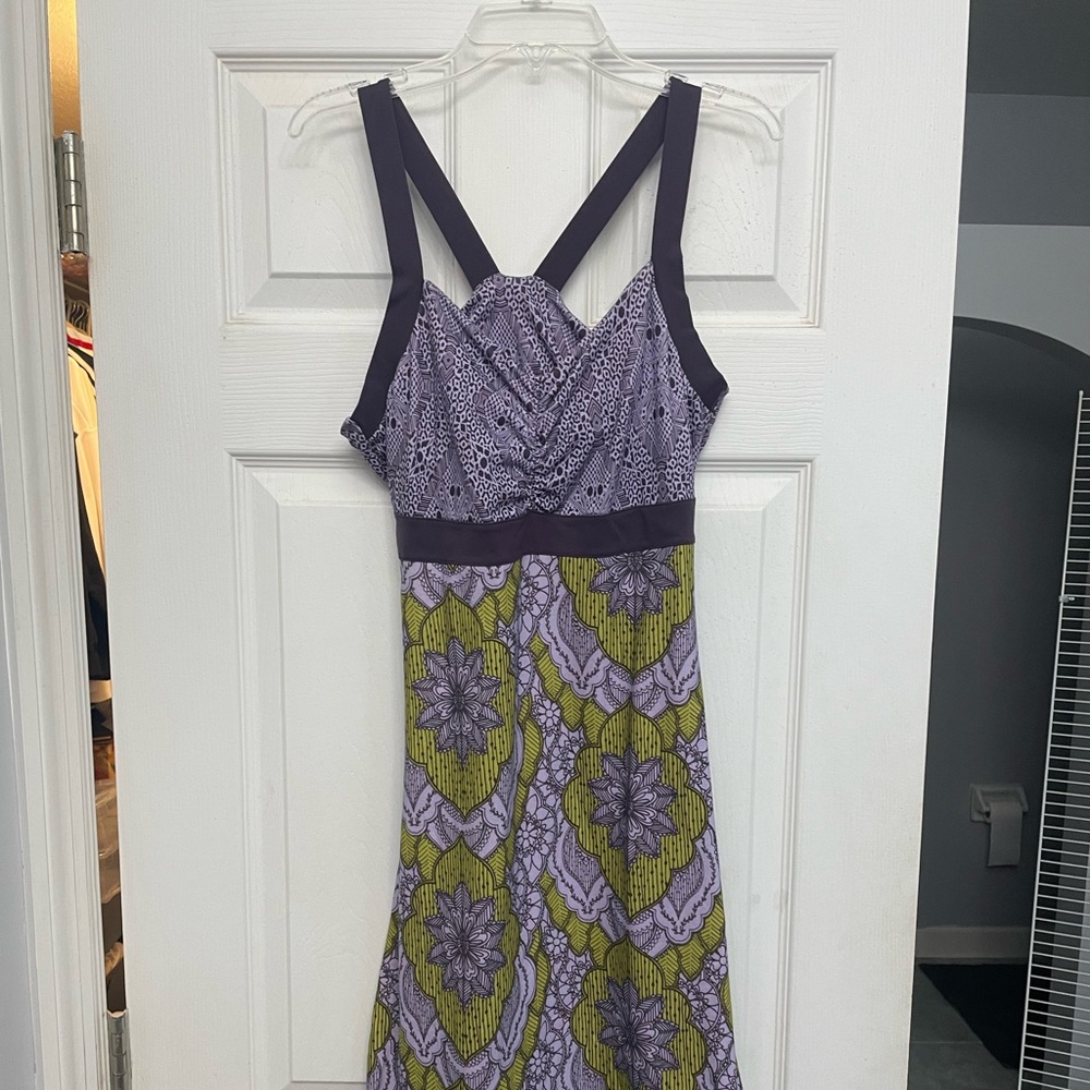 Prana purple and green sundress
